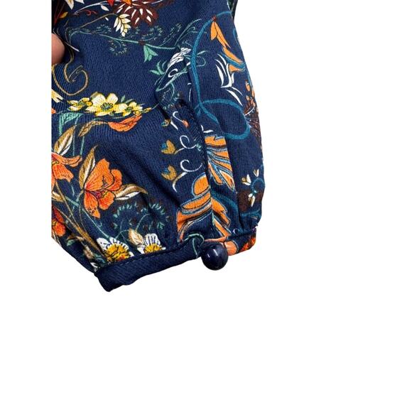 IMADALINE DRESS Blue Long Floral Dress,Boho, Size M, Has Extra Button on inside - Picture 3 of 11